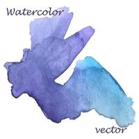 mancha de textura de acuarela con tonos que cambian suavemente de azul a púrpura. fondo con pinceladas. elemento de diseño manchas abstractas de aguamarina, gotas vector