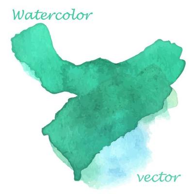 watercolor spot with smoothly passing shades of bright green. background with brush strokes. design element. Abstract spot on the grass, drops