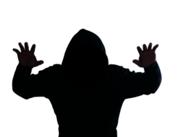 man wearing jacket hoodie in anonymous hacker theme. png