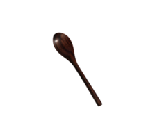 colher de material de madeira natural de cor marrom. utensílios de cozinha e alimentação em estilo rústico. png