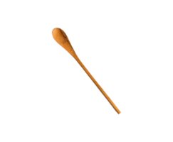 spoon of natural wood material of brown color. kitchen tools and feeding in rustic style. png