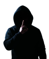 hombre con chaqueta con capucha en un tema de hacker anónimo. png