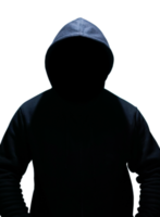 homem vestindo jaqueta com capuz no tema hacker anônimo. png