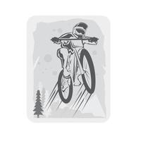 down hill bicycle mountain bike vector