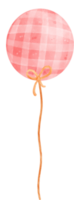 red pink  balloon watercolour with robe and ribbon bow illustration png