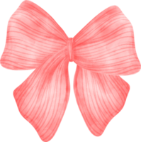 cute watercolor red ribbon bow tie stripe line pattern png