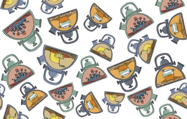 Food seamless pattern. Tea time.