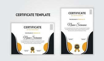 Modern certificate of achievement template set. vector
