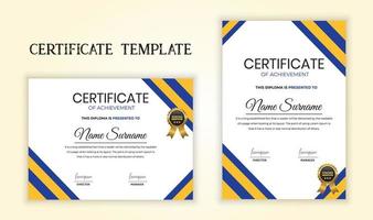 Modern certificate of achievement template. Diploma certificate design vector