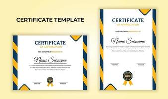 Professional certificate of achievement template. Diploma and award certificate design vector