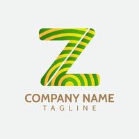 Wifi provider company logo with letter Z and wifi silhouette in green and yellow colors with a simple and elegant design is suitable for wifi network provider logo vector