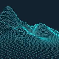 3d estructura alámbrica terreno gran angular eps10 vector