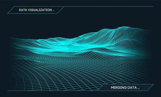 Abstract vector wireframe landscape background. Cyberspace grid. 3d technology wireframe vector illustration. Digital wireframe landscape for presentations .