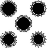 Floral, Triangle, Spiral Circle Frame Shape Collection Set vector