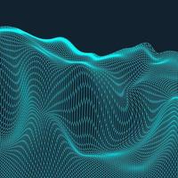 3D Wireframe Terrain Wide Angle EPS10 Vector