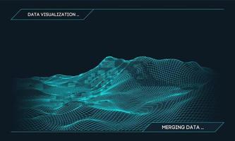 Abstract vector wireframe landscape background. Cyberspace grid. 3d technology wireframe vector illustration. Digital wireframe landscape for presentations .