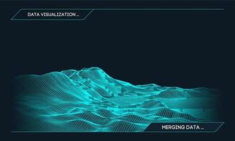 Abstract vector wireframe landscape background. Cyberspace grid. 3d technology wireframe vector illustration. Digital wireframe landscape for presentations .