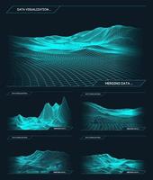 Abstract vector wireframe landscape background. Cyberspace grid. 3d technology wireframe vector illustration. Digital wireframe landscape for presentations .