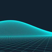 3D Wireframe Terrain Wide Angle EPS10 Vector