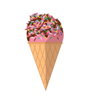 ice cream cone in flat style png