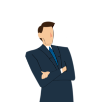 businessman standing crossed arm png