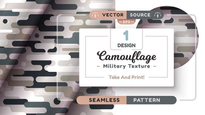 Camouflage seamless pattern, military texture, war fabric.