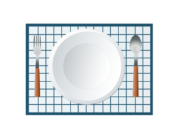 Round Plate with Fork and Knife illustration png