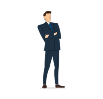 businessman standing crossed arm png