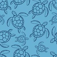 Seamless pattern with sea turtle. Sea or ocean underwater life background vector