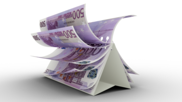 Kalender aus Euro-Banknoten isoliert auf transparentem Hintergrund. Geld Kalender. Ausgabenkonzept. 3D-Rendering png