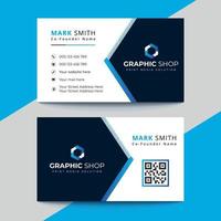 Professional elegant blue ,white and black modern business card design vector