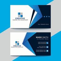 diseño de tarjeta de visita profesional elegante azul, blanco y negro moderno vector