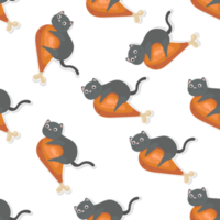 cat and food pattern png