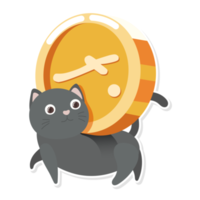 cat and coin cartoon png