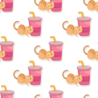 cat and food pattern png