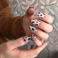 manicura femenina con diseño de leopardo foto