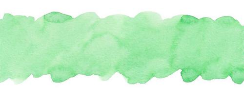 fondo verde claro acuarela aislado con espacio para texto. mancha verde menta aquarelle sobre fondo blanco. manchas en papel. foto