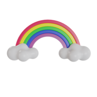3d arco-íris e nuvem, para decoração de livros infantis png