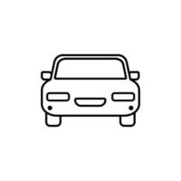 Car front line icon. Outline symbol. Car sign in linear style vector