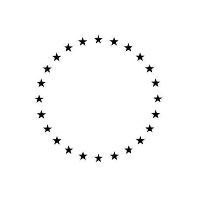 Star in circle icon. Frame from stars solated on white background