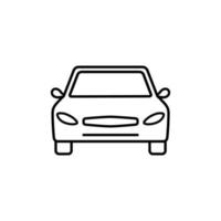 Car front line icon. Outline symbol. Car sign in linear style vector