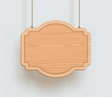 Wooden Sign Plain Empty 3d Hanging Board vector