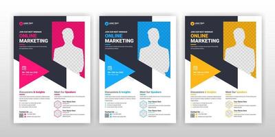 Marketing webinar and corporate flyer template design, Conference flyer vector