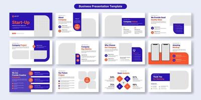 diseño de plantilla de diapositivas de presentación de negocios creativos. uso para antecedentes de presentación modernos, diseño de folletos, control deslizante de sitios web, página de inicio, informe anual, perfil de empresa vector