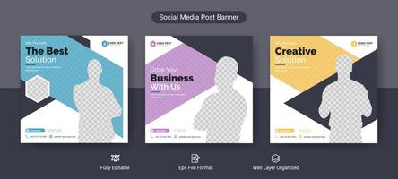 Business social media post banner template vector