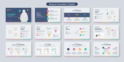 diseño de plantilla de diapositivas de presentación de negocios creativos. uso para antecedentes de presentación modernos, diseño de folletos, control deslizante de sitios web, página de inicio, informe anual, perfil de empresa vector