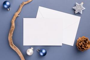 Christmas Greeting Card Mockup in minimalistic style photo