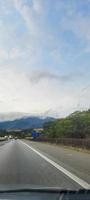 southern landscape of minas gerais moving car on the road photo