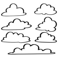 Doodle sketch style of Hand drawn Clouds cartoon vector illustration for concept design.