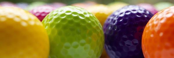 Colourful golf ball banner photo